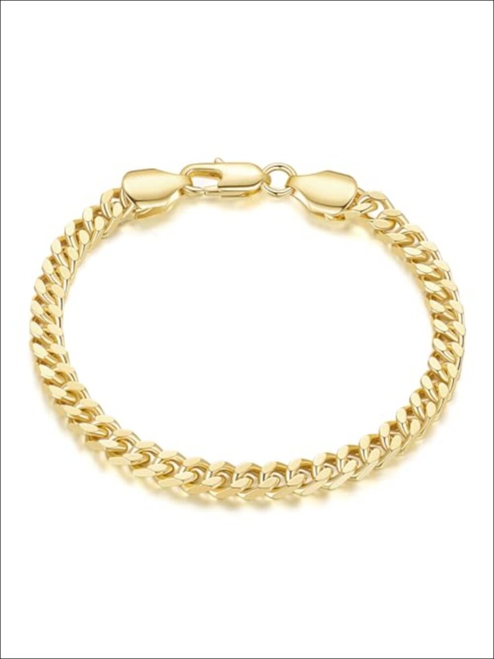 14k Gold Cuban Link Chain Bracelet Dainty Stackable Non Tarnish